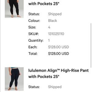 lululemon align pocket 25 size4